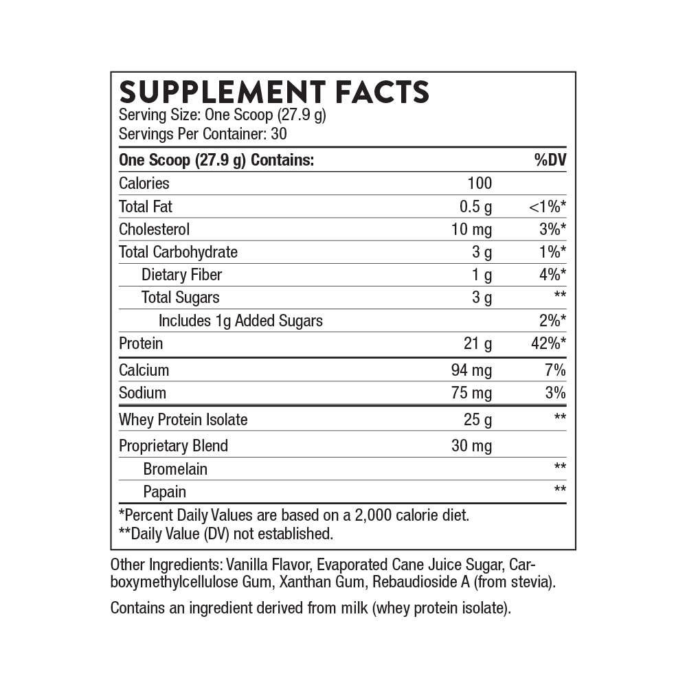 Whey Protein Isolate - Vanilla NSF Certified for Sport