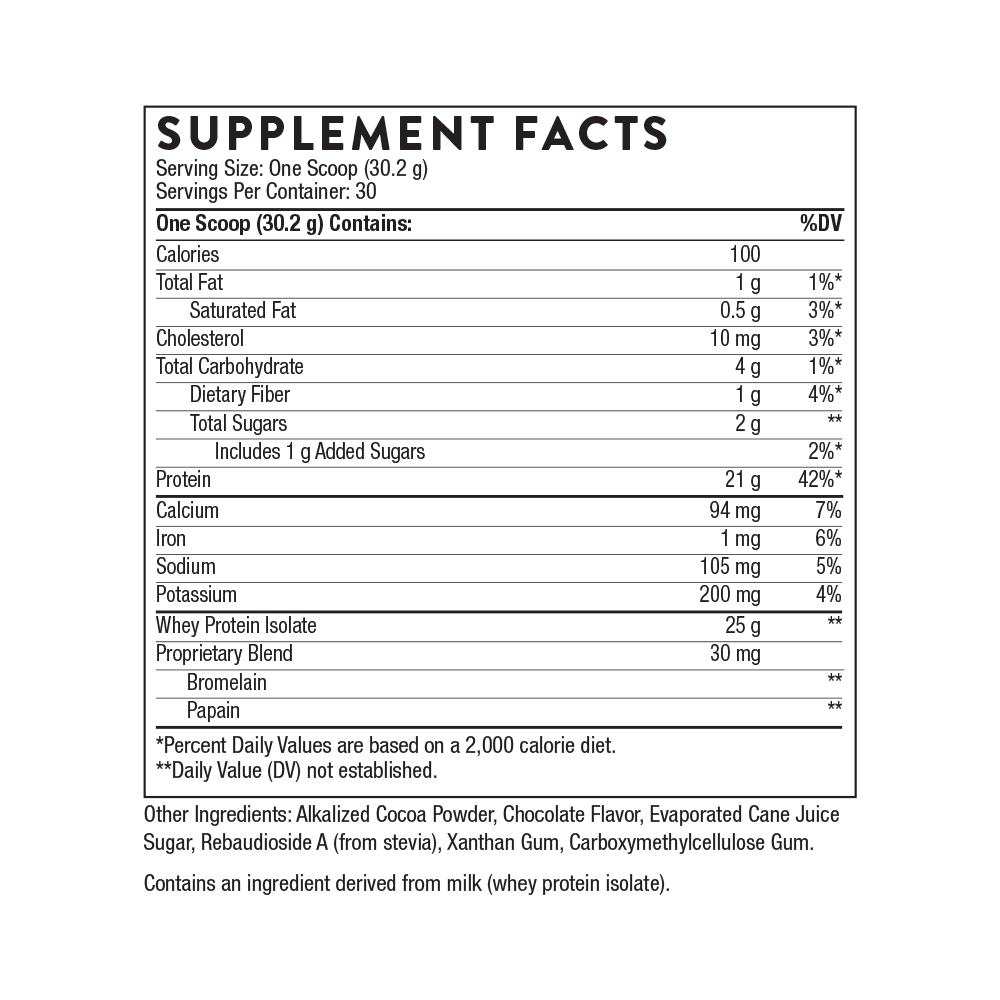 Whey Protein Isolate - Chocolate NSF Certified for Sport